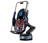 Wireless Car Charger - 15W Suction Cup Dashboard Navigation Stand | Car Phone Holder with Fast Charging | Ideal for Daily Commuting, Music Control, Video Streaming, Parking Assistance, Long Distance