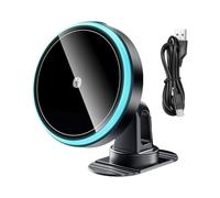 Wireless Car Charger, Auto Phone Holder Stand, Secure Magnetic Hold, 15w Magnet Fast Charging Mount, Secure Adjustable Design for Sedans, Trucks & Mobile Device Use on the Road