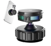 Wireless Car Charger, Cordless Vehicle Charger, Portable Smart Mood Light, 15W Black Radiating Charging Unit for Road Trip Automobile Truck Console Daily Commuting Convenience