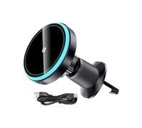 Wireless Car Charger Mount, Auto Cellphone Cradle, 15W Magnetic Charging Stand, Versatile Hands Smartphone Holder for Center Console, RV, Dashboard Use, Black Colored