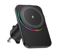 Wireless Car Charger Mount - Magnetic Vehicle Phone Holder, Rotatable Charger Stand With Secure Magnetic Design | Convenient Automotive Accessory For Mobile Phones Car Dashboard Use