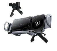 Wireless Car Charger, Phone Stand, Fast Charge Foldable Design Secure Grip Strong Clamp, Charging Device for Air, Vent, Dashboard, Center, Console 6.1x3.15x2.76 Inches