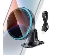 Wireless Car Charger with Auto Mobile Phone Stand, 15W Magnetic Fast Charging Mount for Smartphones, Compatible Center Console, RV Dashboard, and Vehicle Interior Use
