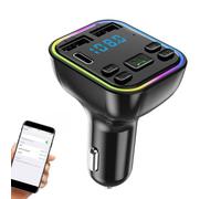 Wireless Car FM Transmitter - 4.44 Inch MP3 Player Radio Adapter | Fast Charging Hands Free Car Kit with Overheat Protection Stable Transmission for Phone Tablet USB Use