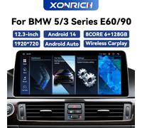 Wireless CarPlay 1920*720P 12.3 pollici Android 14 lettore multimediale per auto per BMW serie 3/5 E60 E61 E90 E91 E92 E93 CCC CIC 8core DSP 8 Core-2G 32G CCC-3S