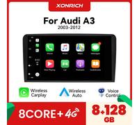 Wireless Carplay Android 14 Autoradio per Auto per Audi A3 8P 2003 - 2013 Car Multimedia 8 pollici GPS 8 + 128G Autoradio 4G Wifi AI Voice