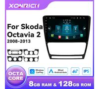 Wireless Carplay Android14 8Core Autoradio Multimediale Per SKODA Octavia 2 2008-2013 A5 AI Voce 720*1280 Lettore Audio di Navigazione P1(2GB 32GB)