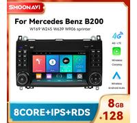 Wireless Carplay Android14 Autoradio Per Mercedes Benz B200 Sprinter W906 W639 AB Classe W169 W245 Viano Vito GPS 4G Wifi 8 + 128GB 4Core 2-32GB OBD Cam