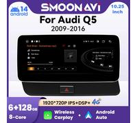 Wireless Carplay Auto Multimediale Per Audi Q5 2009-2016 AI Voce Android Auto WIFI 4G SIM IPS Schermo BT GPS 8Core 6GB 128GB Stereo