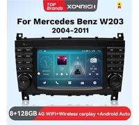 Wireless Carplay Auto Radio Car Multimediale Per Mercedes Benz Classe C W203 W209 C180 W219 2004-2011 Android 14 2 Din 8G + 128GB GPS 4Core 2GB 32GB