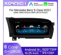 Wireless Carplay AutoRadio Per Mercedes Benz Classe S W221 3.0/3.5 Android 14 Schermo IPS da 10.25 pollici Navigazione GPS Multimediale 2G 32G-NTG3.5 LHD