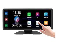 Wireless CarPlay e Android Auto 10.3", IPS Full Touchscreen Car Audio Receiver con 64GB SD Card, 4K Front+1080P Fotocamera Posteriore, Controllo Vocale, Mirror Link, Bluetooth e Reverse Assist Functio