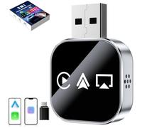 Wireless CarPlay Mirror Link Adapter, wireless carplay adapter,Upgrade 3 in 1 Auto Adapter, AirPlay/Android Auto/CarPlay, 2.4/5GHz WiFi and Bluetooth 5.0, Plug and Play, Fast Stable Connection