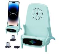 Wireless Chair Phone Charger - Wireless Charging Mobile Holder, Cell Phone Stand for Desk | for Fast Charging Station Most Phones Home Office Bedside Table Desktop Decor verticale orizzontale View