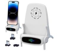 Wireless Chair Phone Charger - Wireless Charging Mobile Holder, Cell Phone Stand for Desk | for Fast Charging Station Most Phones Home Office Bedside Table Desktop Decor verticale orizzontale View