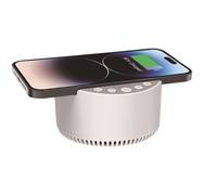 Wireless Charger Speaker, 15W Fast Charging Station With Sleep Sound Machine, Portable Audio Dock For Phone Travel Study Room Hotel Beach Party Camping Bedroom, 3.94x3.94x2.25 In