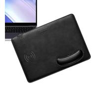 Wireless Charging Mouse Mat | Anti Slip PU Leather Ergonomic Wrist Rest - 15 W Wireless Charging Mat for Desk,for Desktop Computer PC Laptop Office Game Room Table