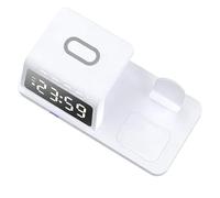 Wireless Charging Station, 3 in 1 Charging Stand, Fast Charger for iPhone Samsung Watch, Phone, Earbuds, Desktop Organizer, White