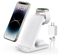 Wireless Charging Station, 3 in 1 Fast Wireless Charger Stand for Multiple Devices Apple Watch Ultra Series 9 8 7 6 SE 5 4 3