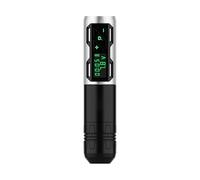 Wireless Charging Tattoo Pen , Hollow Cup Motor Direct-Drive RCA Tattoo Tool with LED Display(Silver)