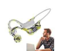 wireless - cuffie di conduzione ossea a -a -ear, sportivi resistenti al sudore, design dei graffiti, display digitale | Auricolare wireless stereo per la gestione del ciclismo Fi