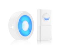 Wireless Doorbell, USB Powered IP55 Waterproof Doorbell with Night Light, 5 Level Volume, 58 Door Bell Chime & Colorful LED FlashWhite