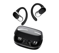 Wireless Earbuds, Earphones, Long Battery Water-Resistant Portable Case Aesthetics, Open Earbuds, for Running, Work, Swimming, Translation, Cream, Black