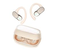 Wireless Earbuds, Earphones, Long Battery Water-Resistant Portable Case Aesthetics, Open Earbuds, for Running, Work, Swimming, Translation, Cream, Black