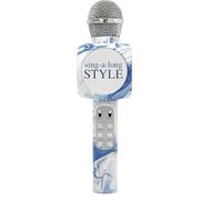 Wireless Express - Sing-Along Bling Bluetooth Karaoke Microfono e Bluetooth Stereo Speaker All-in-One (Swirl Blue)