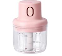 Wireless Food Chopper, Pink Electric Choppers & Mincers, Rechargeable Mini Portable Veggie Mincer with USB Charging, Cordless Food Processor for Small Vegetable Onion Tomato Garlic(LARGE*1)
