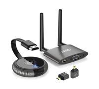 Wireless HDMI Transmitter and Receiver, HDMI Senza Fili, 164 Piedi/50MTrasmettitore e Ricevitore HDMI Wireless 4K Adattamento a Doppio Schermo, Nero