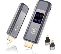 Wireless HDMI Transmitter and Receiver, Plug and Play 2025 Upgraded LED Display, 4K Decode & 1080P Output,Portable 2.4G/5G Wireless HDMI Extender,Compatible with PC/Laptop/Camera/HDTV/Projector
