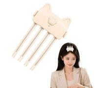Wireless Heated Volumizing Root Lift Clip - Tool Crown Fluffy Lifting Styler Booster Roots Lifter Comb with 2 Heat Settings Flat Fine Cordless Styling Travel (Beige)