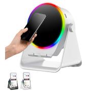 Wireless Induction Speaker, 2025 New Cell Phone Stand with Induction Speaker, 360° Rotation Wireless Induction Bluetooth Speakers, Stereo Sound, Adjustable Holder for Men Women (White)