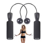 Wireless Jump Rope, Training Wireless Skipping Ropes, 360° Rotating Weighted Ball Handles, Cordless - Design Lightweight portatile, 1 set nero, per interni esterni Fitner