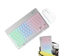 Wireless Keyboard and Backlit, 7 Colors Key Board with 2 Light Modes, Slim Portable Computer Keyboards, for School, Office, Business & Game, for Efficient Typing