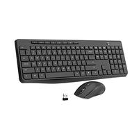 Wireless Keyboard and Mouse Combo,EarlyLit 2.4G Full-Sized Ergonomic,Cordless USB Mouse and Keyboard,12 Shortcut Keys and Quiet Click for Computer/Laptop/Windows/Mac