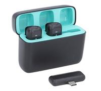 Wireless Lavalier Microphone with Charging Case for Video Recording | Smart Noise Reduction, Auto Pairing, Battery Display, Reverb Effects, Pass-Through Charging