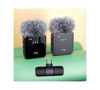 Wireless Lavalier Microphone with Furry Windscreen and USB-C Receiver, High-Fidelity Sound Capture for Speech Teaching Recording Video