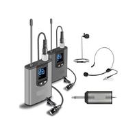 Wireless Lavalier - Sistema microfono lavalier con portata di 80 m, ideale per insegnamento, discorso, interviste, vlog, registrazione dal vivo, soluzione audio portatile e affidabile