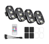 Wireless Led Lights for Car 7 RGB Colors Waterproof Warning with Remote