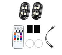 Wireless Led Lights With Remote Control, 8 Colors, 10 Flash Modes, 3 Brightness Levels, Usb Charging, Anti-Collision Lights Waterproof Emergency Warning Light For Drone Car Motorcycle Bike (2pcs)