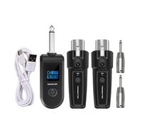 Wireless Microphone, 10 Channels Wireless Mic Adapter, Rechargeable Transmitter and Receiver for Audio Mixer, Electric Guitar, Bass, Sound Systems, Lightweight, Sturdy Design