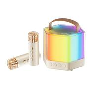 Wireless Microphone Karaoke, Portable Small Speaker, 4.09x3.39in Music Supplies Colorful Light Box, Fun Entertainment, Outdoor Activities for Family Gatherings, Backyard Barbecue