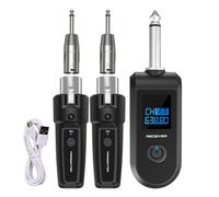 Wireless Microphone Transmitter Receiver, 10-Channel Rechargeable Audio Adapter, High-Fidelity Signal Transmission, 2402-2485 for Mixers, Electric Guitar and Bass