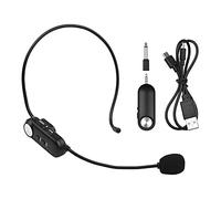 Wireless Mircrophone Headset,HUIOP Cuffia Microfono wireless multiuso Microfono wireless UHF Sistema microfonico Batteria incorporata con spina da 3,5 mm/Convertitore da 6,35 mm per registrazione vide