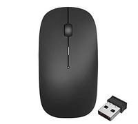 Wireless Mouse, 【Slim & Noiseless】 2.4G PC Mouse Rechargeable Wireless Mice with USB Nano Receiver for PC Laptop Mac Macbook Microsoft Pro Office Home Energy Saving