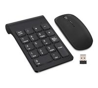 Wireless Numeric Keypad, Mini 2.4g 18 Keys Number Pad, Portable Silent Financial Accounting Numeric Keypad Keyboard Extensions with Wireless Mouse