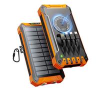 Wireless Power Bank Solare 26800mAh con 4 Cavi, USB-C 15W Ricarica Rapida