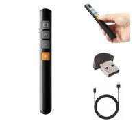 Wireless Presenter Ricaricabile,Hyperlink Volume Control Presenter RF 2.4GHz,Puntatore Presenter Wireless per Presentazione Powerpoint,USB/Tipo-C 2 in 1 Slide Presenter,Puntatore per Conferenze